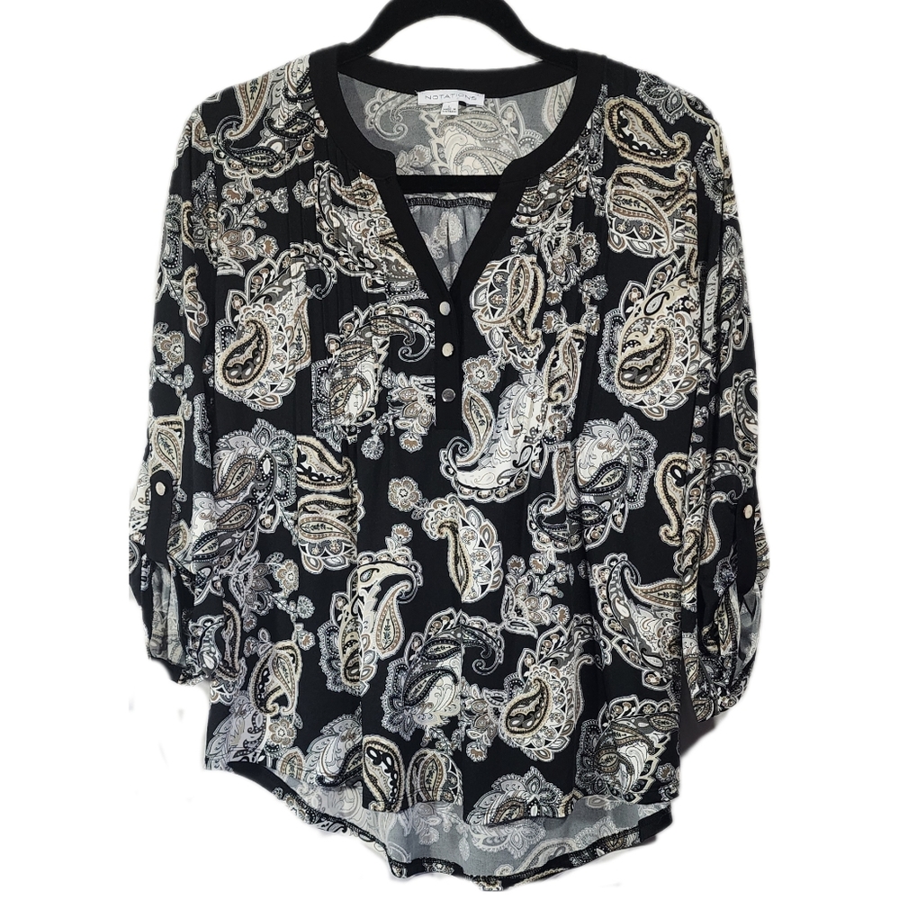 Notations top blouse paisley size L